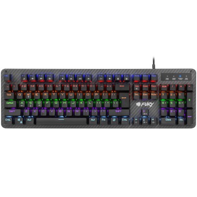 Tastatura mecanica Fury Tornado,  Jixian Blue Switch, USB, negru 