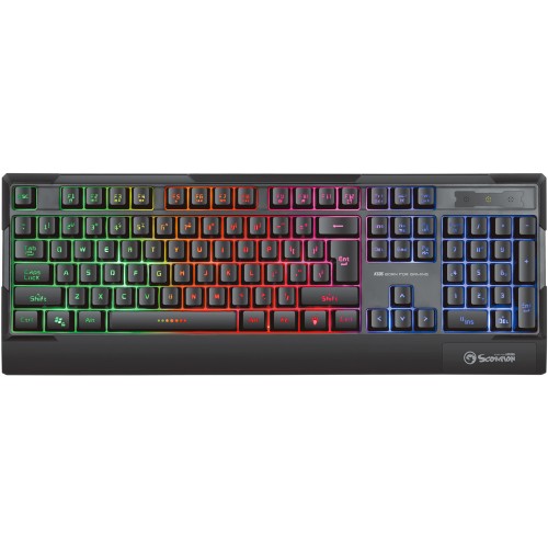 Tastatura Marvo K606, iluminare Rainbow, USB, negru