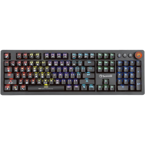 Tastatura Marvo KG917, Outemu Blue Switch, USB, iluminare Rainbow, negru