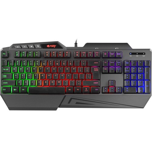 Tastatura Fury Skyraider, iluminare Rainbow, USB, negru