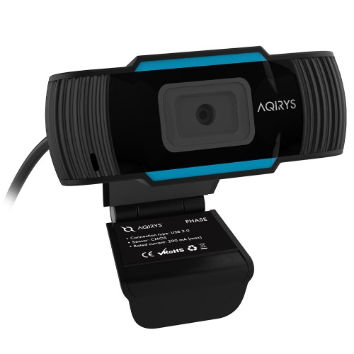 Camera web AQIRYS Phase, 2.1MP, Full HD, Microfon, Focus-Free (Negru)