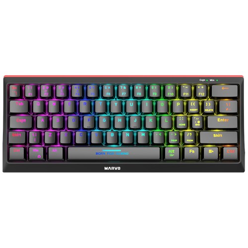 Tastatura Marvo KG962, iluminare Rainbow, USB-C, negru