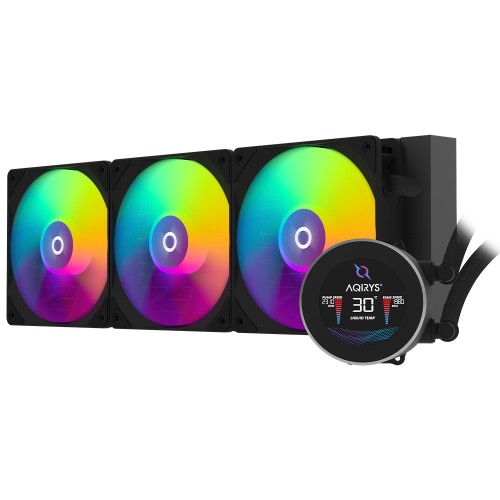 Cooler procesor AQIRYS Hydra 360 AiO ARGB, Compatibil Intel/AMD, 2000 rpm, Negru