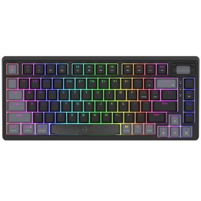 Tastatura AQIRYS ADARA Mini, Gasket-Mount, HaiMu Pink Switch, iluminare RGB, USB, negru