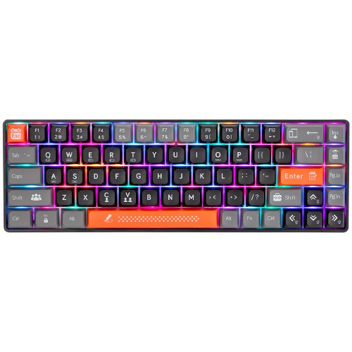 Tastatura Marvo KG902W, wireless, Red Switch, 65% NKRO, Bluetooth, iluminare RGB, USB, negru