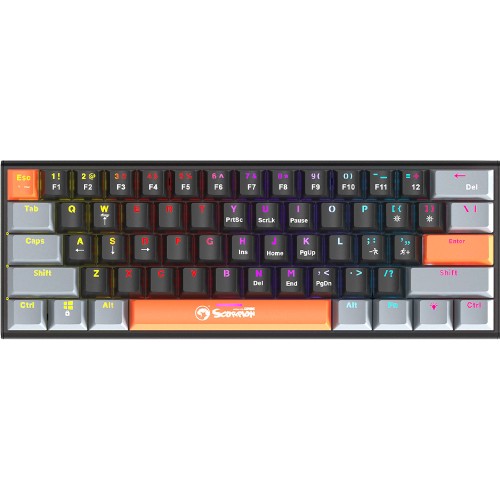 Tastatura Marvo KG903, Red Switch, iluminare Rainbow, USB-C, negru