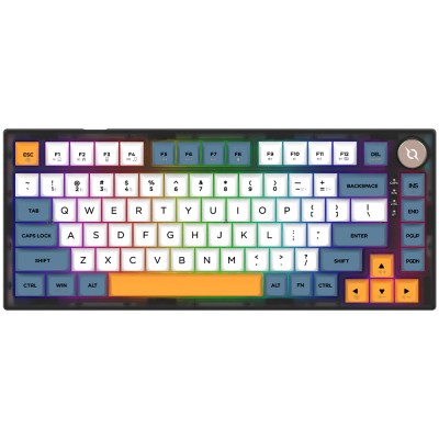 Tastatura AQIRYS Libertas wireless, HaiMu x AQIRYS Super Silent Switch, 75%, layout , Bluetooth, iluminare RGB, USB, negru