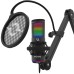 Microfon AQIRYS Galileo, shock-mount, brat articulat, stand, Iluminare RGB, USB