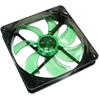 Ventilator Cooltek SILENT FAN 140 GREEN LED 140 mm, 63.7 CFM