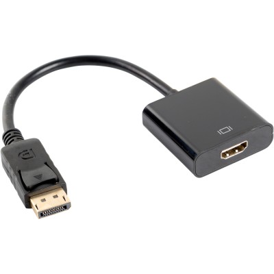 Adaptor Lanberg DisplayPort(M) - HDMI(F) 10 cm (AD-0009-BK
