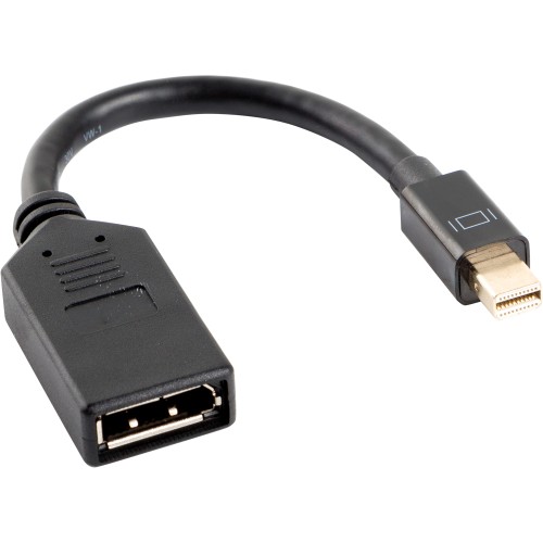 Adaptor Lanberg Mini DisplayPort(M) - DisplayPort(F) 10 cm (AD-0005-BK)